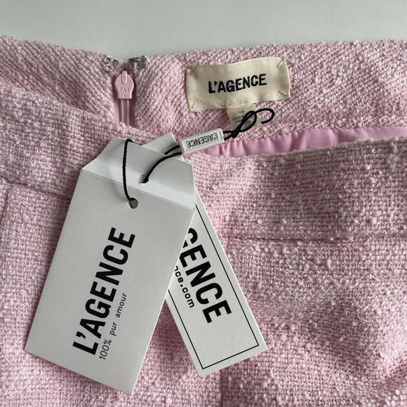 L’Agence Ashton Pink Tweed Shorts - Picture 6 of 11